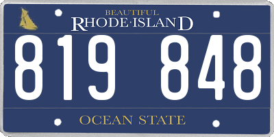 RI license plate 819848