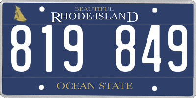 RI license plate 819849