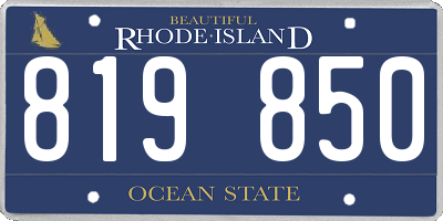RI license plate 819850
