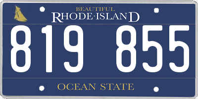 RI license plate 819855