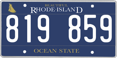 RI license plate 819859
