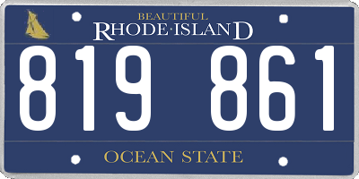 RI license plate 819861
