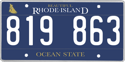 RI license plate 819863