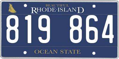 RI license plate 819864