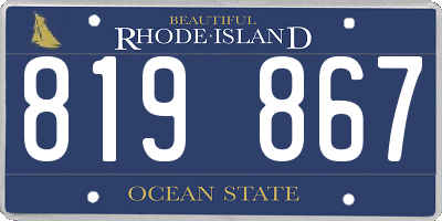 RI license plate 819867