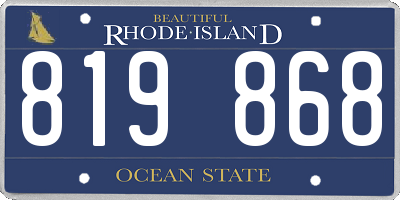 RI license plate 819868