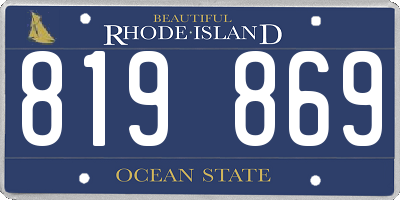 RI license plate 819869