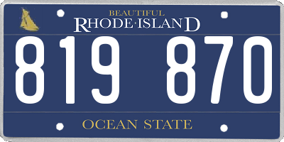 RI license plate 819870