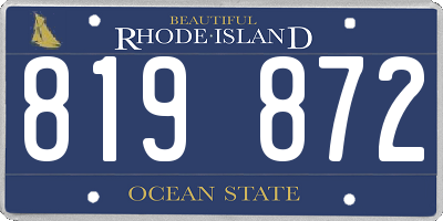 RI license plate 819872