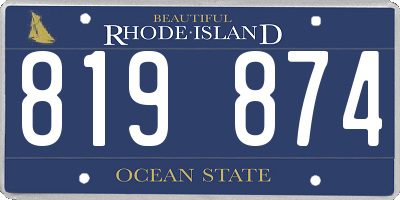 RI license plate 819874