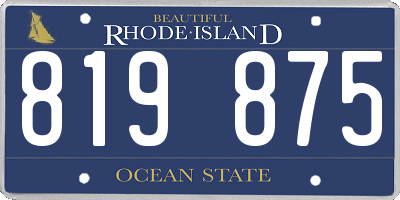 RI license plate 819875