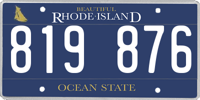 RI license plate 819876