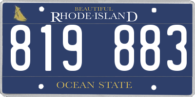 RI license plate 819883