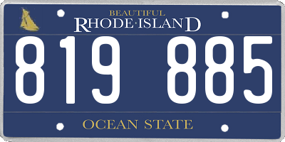 RI license plate 819885
