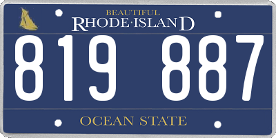 RI license plate 819887