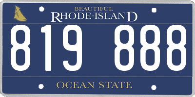 RI license plate 819888
