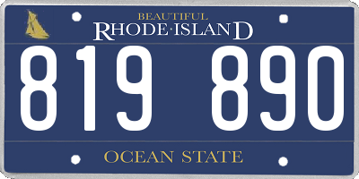 RI license plate 819890