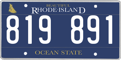 RI license plate 819891
