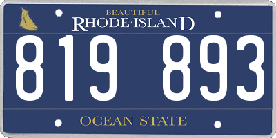RI license plate 819893