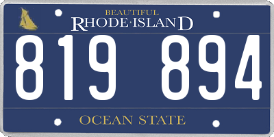 RI license plate 819894