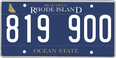 RI license plate 819900