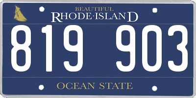 RI license plate 819903