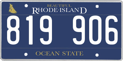 RI license plate 819906
