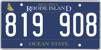 RI license plate 819908