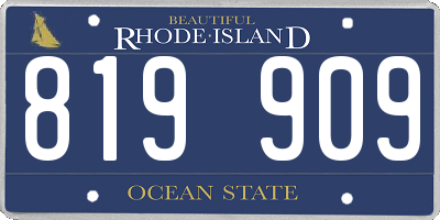 RI license plate 819909