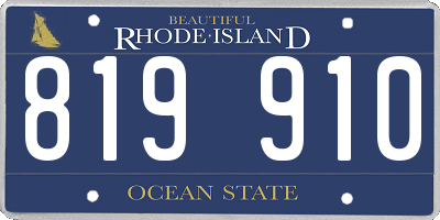 RI license plate 819910