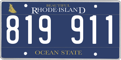RI license plate 819911