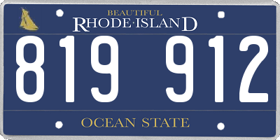 RI license plate 819912
