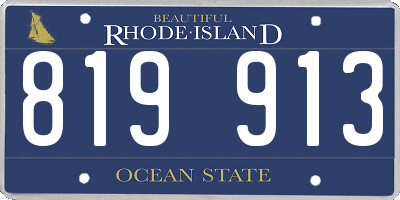 RI license plate 819913