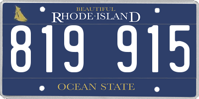 RI license plate 819915