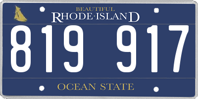 RI license plate 819917