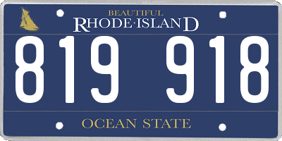 RI license plate 819918