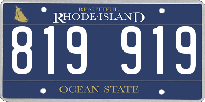 RI license plate 819919