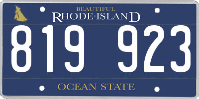 RI license plate 819923