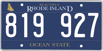 RI license plate 819927