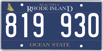 RI license plate 819930