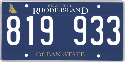 RI license plate 819933