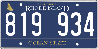 RI license plate 819934