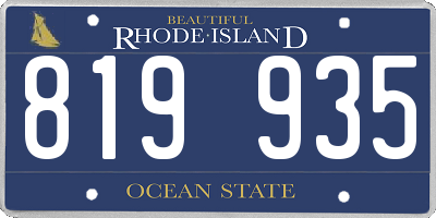 RI license plate 819935