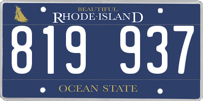 RI license plate 819937