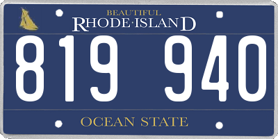 RI license plate 819940