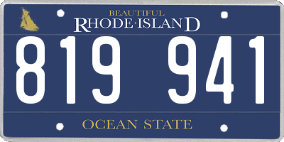 RI license plate 819941