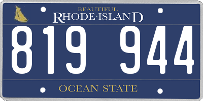 RI license plate 819944