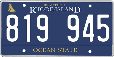 RI license plate 819945