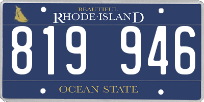 RI license plate 819946