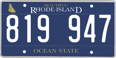 RI license plate 819947